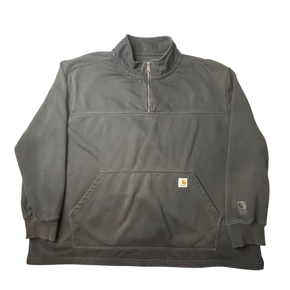 Carhartt Sweatshirt Mens 4XL Rain Defender Paxton Black Quarter Zip Fair